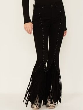 Idyllwind NWT Outlaw High Rise Fringe Flare Jeans Size 18/34L